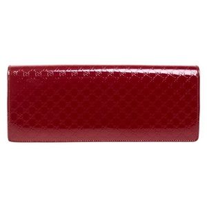 gucci microguccissima red patent leather clutch
